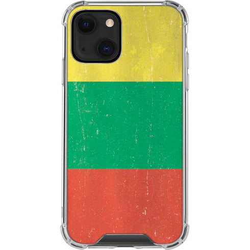 Lithuania Flag Distressed iPhone 14 Clear Case